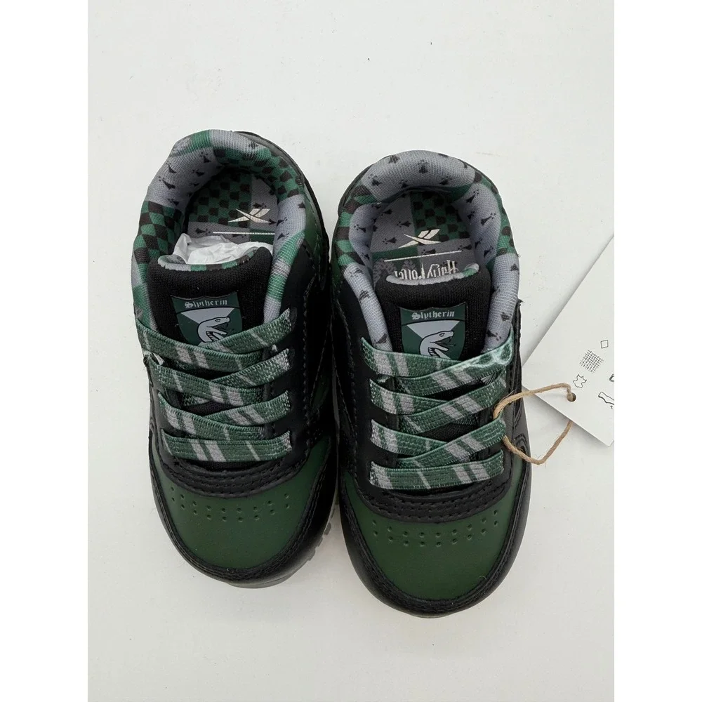 Reebok Harry Potter Classic Leather Slytherin Toddler Shoes Green‎ Black 4